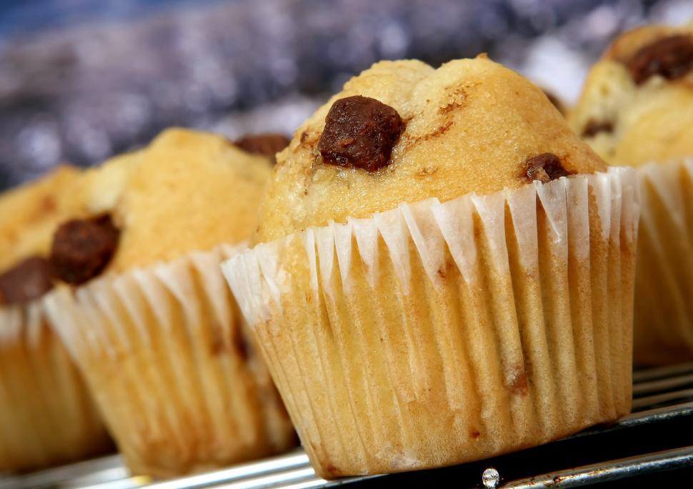 Free Image of Close Up of a Muffin on a Rack 