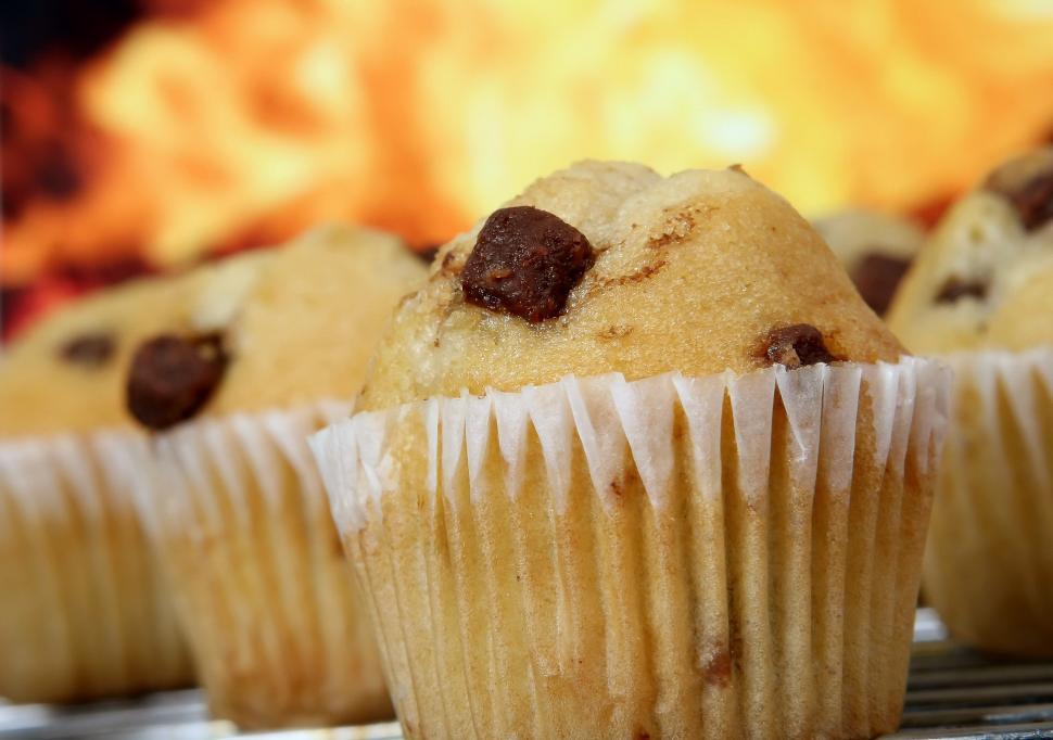 Free Image of Close Up of a Muffin on a Cooling Rack 