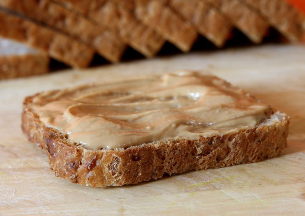 Free Image of Peanut Butter Spread on Bread 