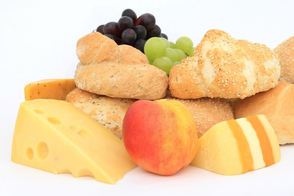 Free Image of Assorted Cheese and Fruit Pile 
