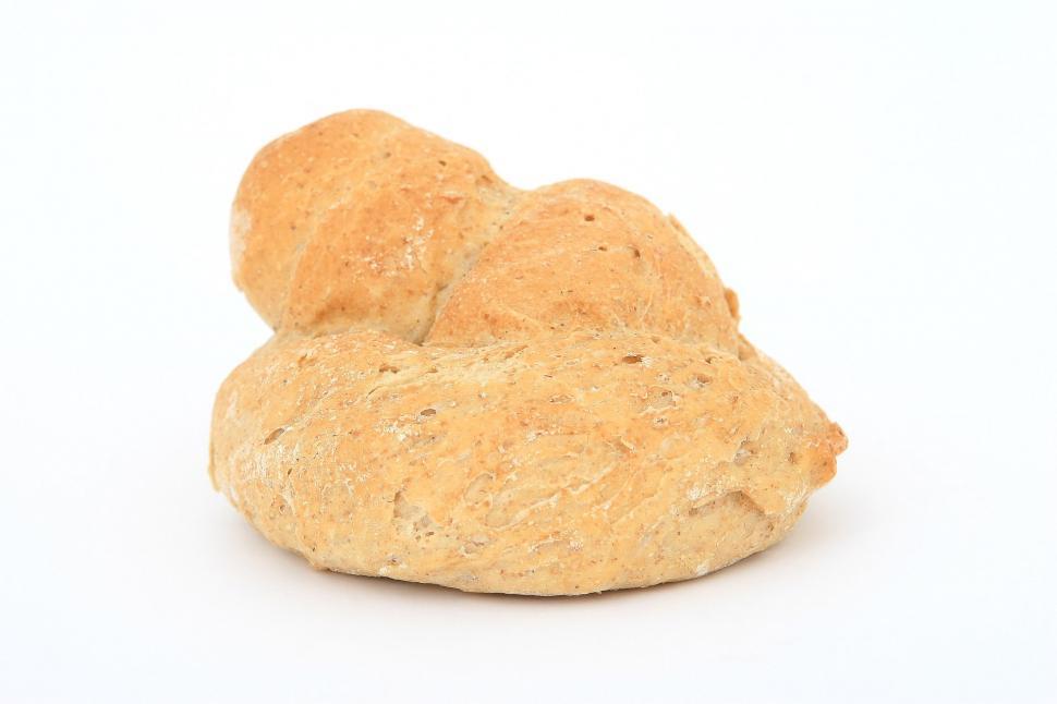 Free Image of Piece of Bread on White Background 