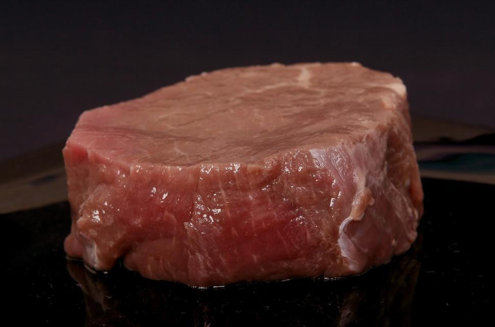 Free Image of Piece of Meat on Black Plate 