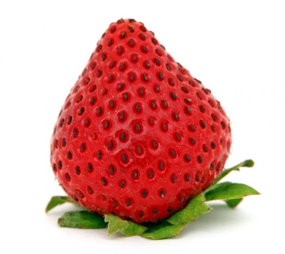 Free Image of Close Up of a Strawberry on White Background 