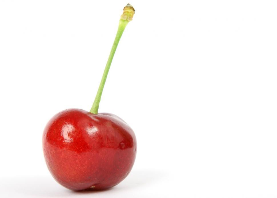 Free Image of Single Cherry on White Background 