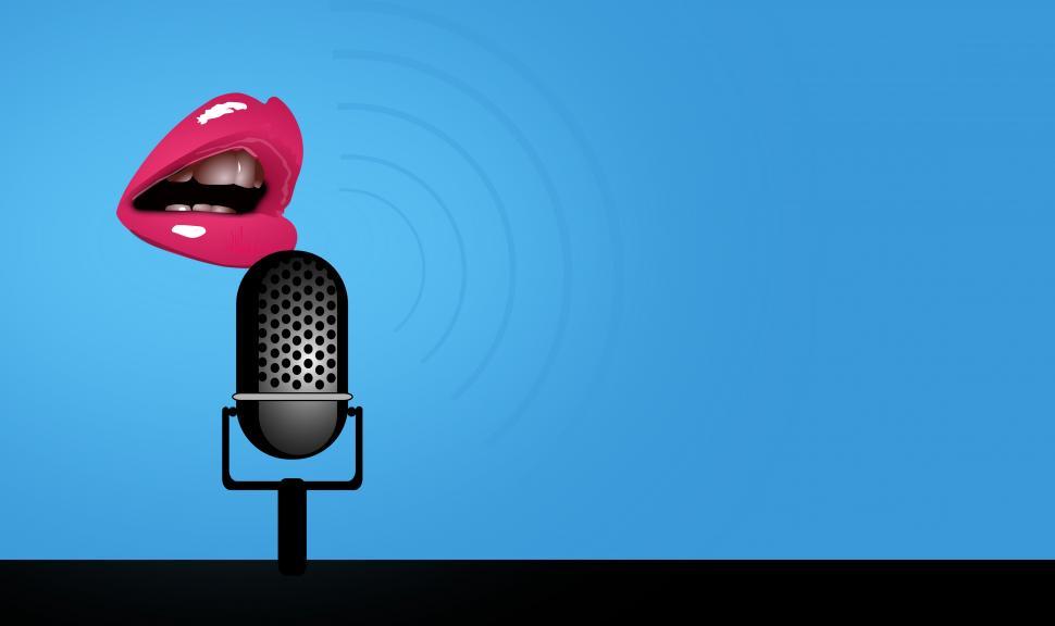 Free Image of Speaking - Mouth and Microphone - With Copyspace 