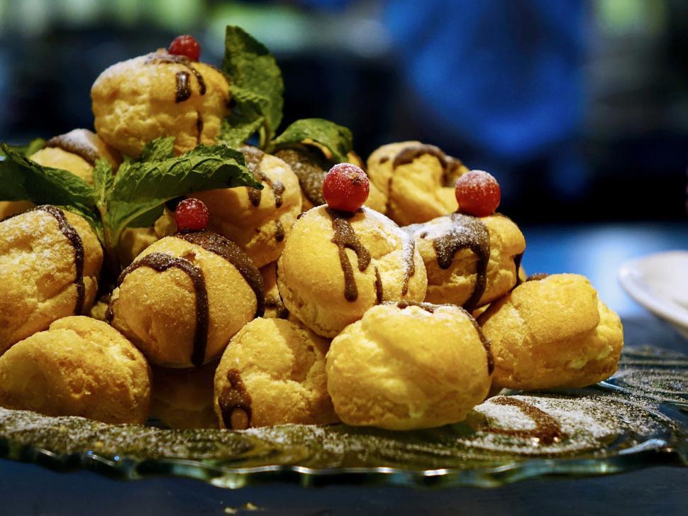 Free Image of Pile of Pastries on Glass Plate 