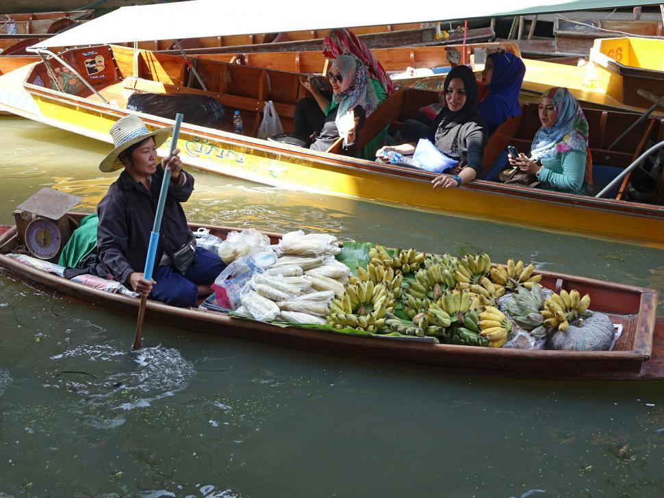 Free Image of Person in Boat Filled With Bananas 