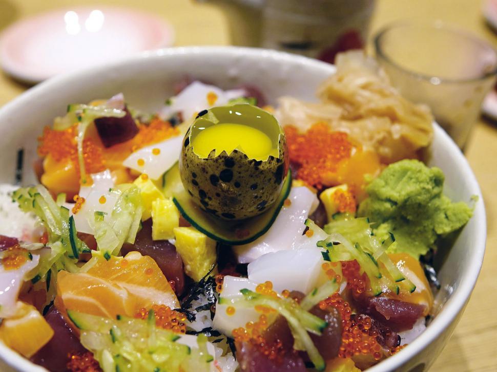 Download Free Stock Photo of Quail egg fish salad 