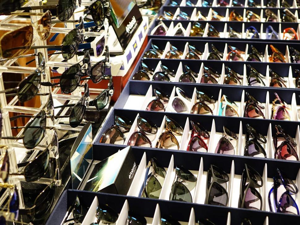 Free Image of Many Pairs of Sunglasses Displayed in Store 