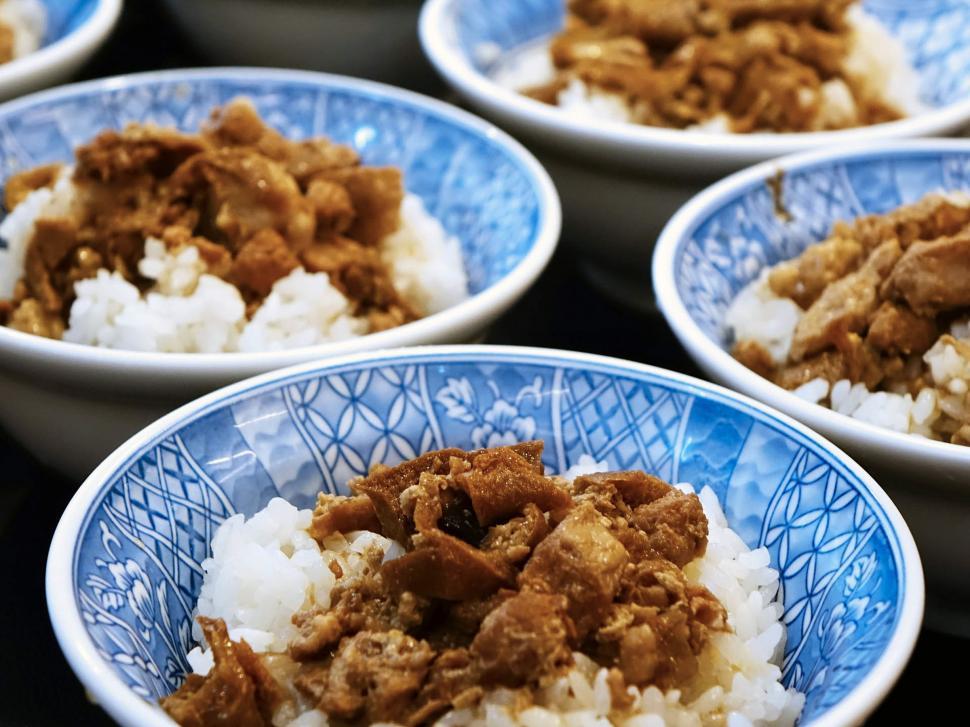 Free Image of Close Up of a Plate of Food With Rice 