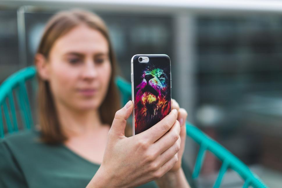 Free Image of Woman With Cool iPhone 