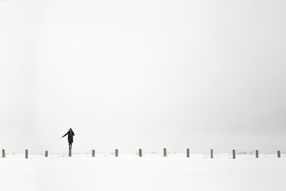 Free Image of Woman Winter Landscape 