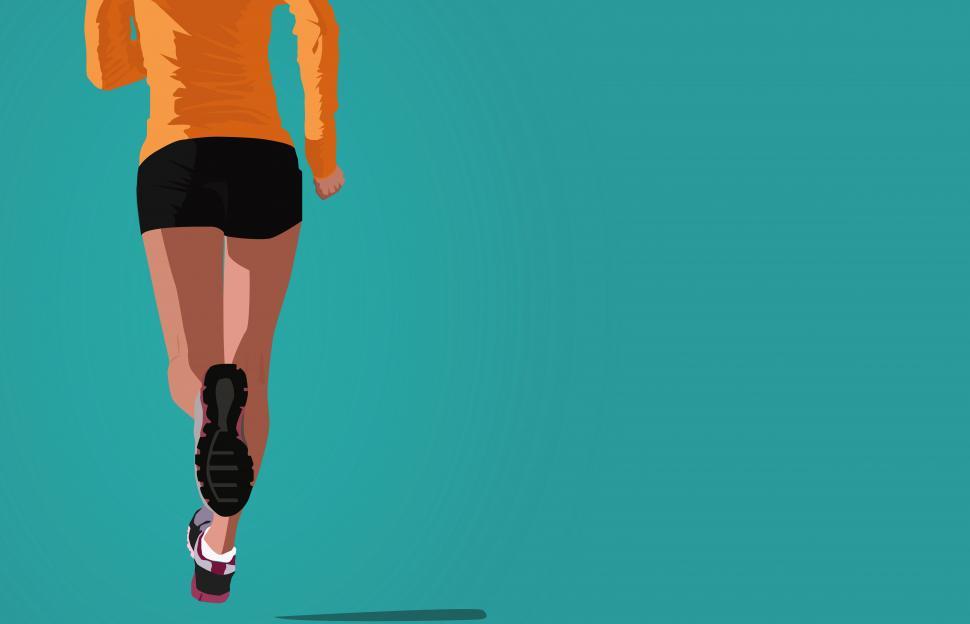 Free Image of Woman Jogging - Illustration with Copyspace 