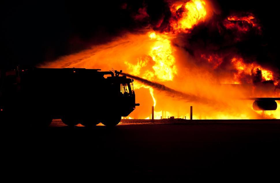 Free Image of Massive Fire Engulfs Building 