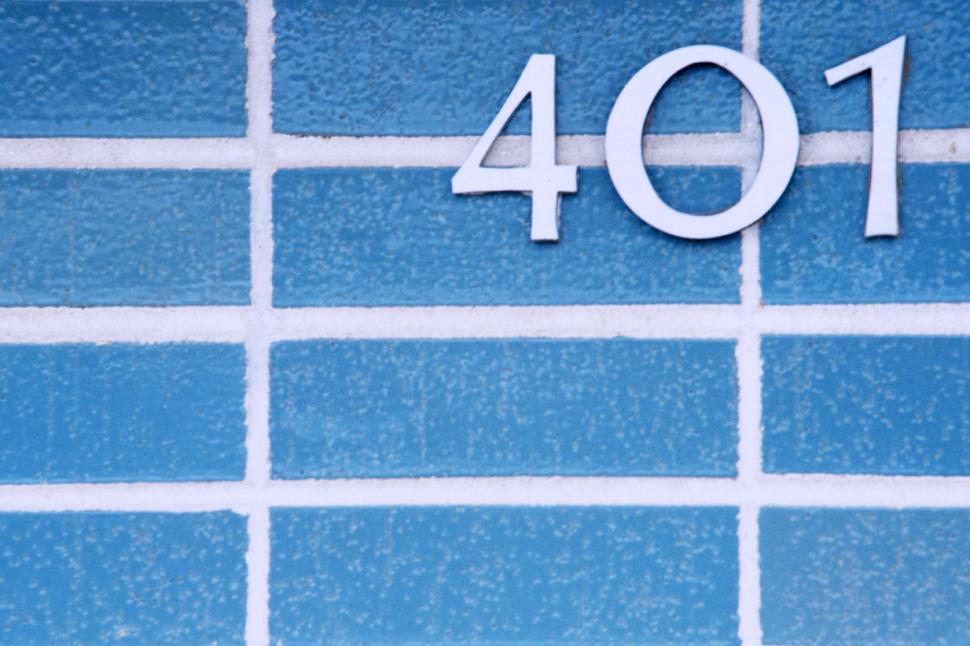 Free Image of numbers 401 addresses blocks bricks mortar walls blue blocktexture 