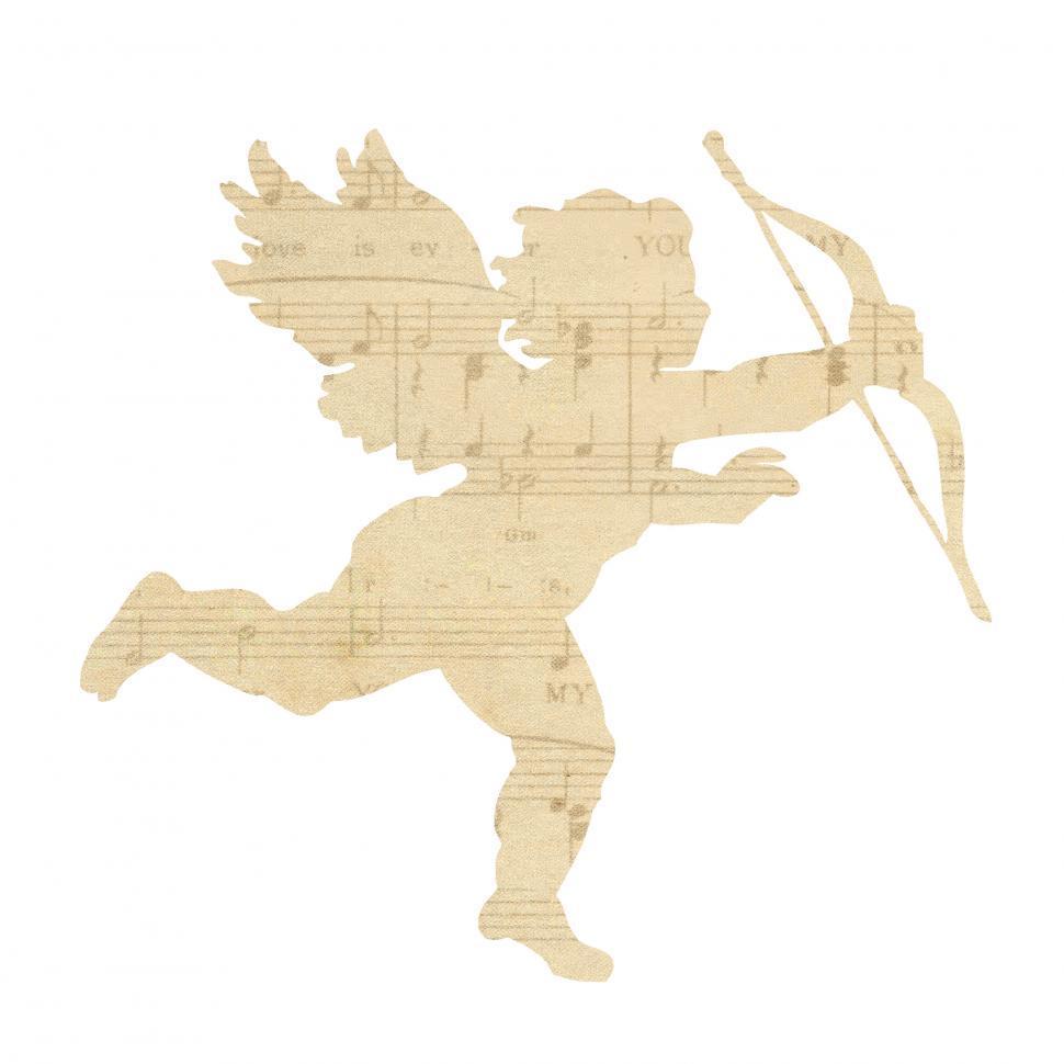Free Image of Angel With Bow Paper Cut Out 