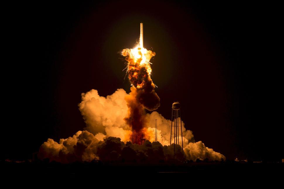 Free Image of Rocket Launching With Smoke 
