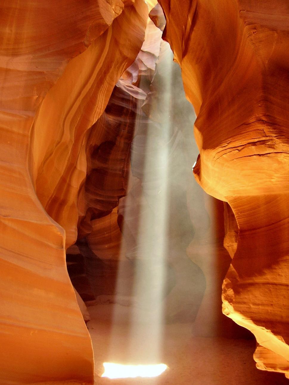 Free Image of Light Filtering Through a Narrow Slot in a Canyon 