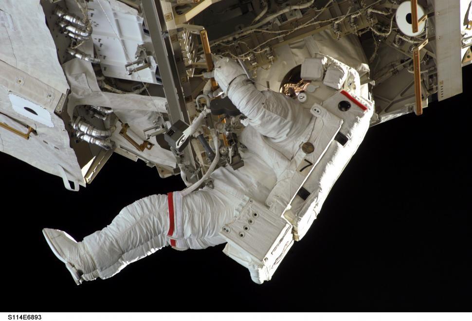 Free Image of Man Floating in Air in Spacesuit 