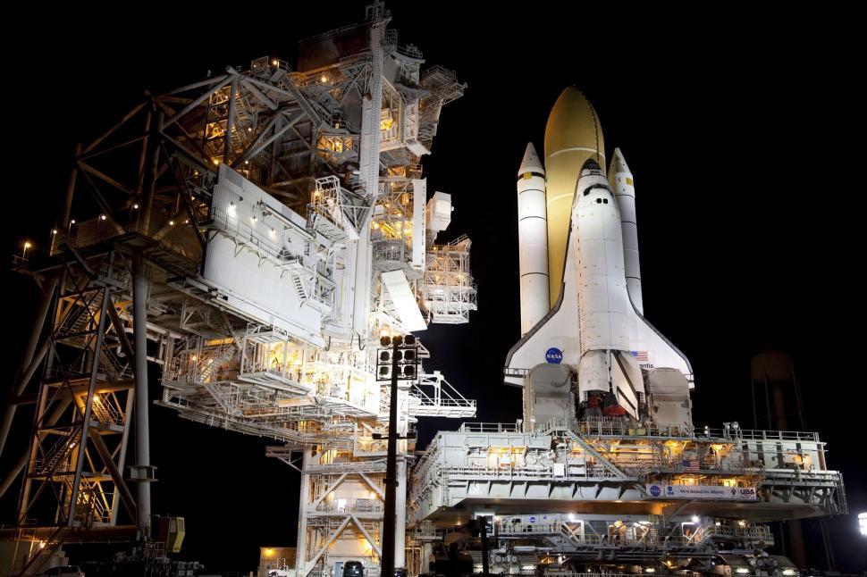Free Image of Space Shuttle Displayed at Night 