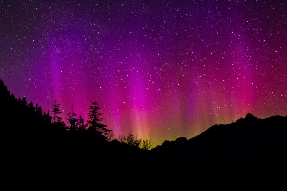 Free Image of Purple and Green Aurora Dancing in the Sky 