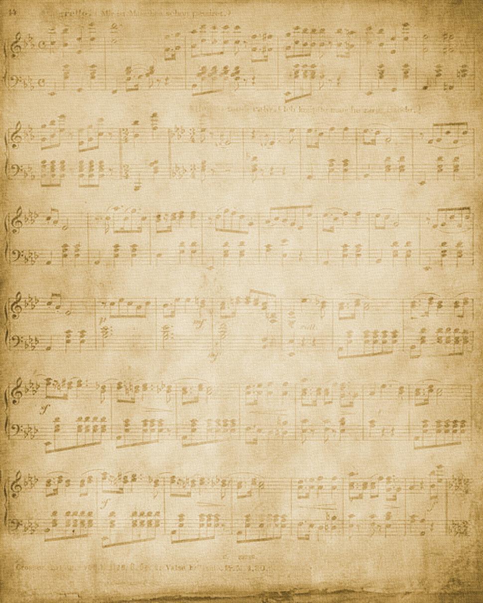 Free Image of Old Sheet of Music With Musical Notes 