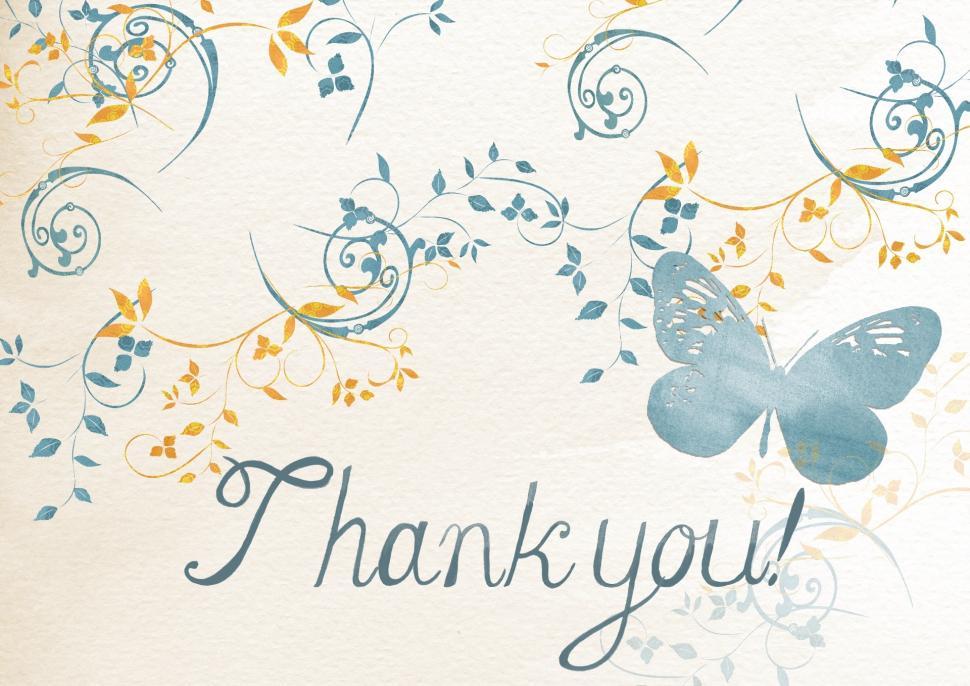 Free Image of Thank Card With Butterfly 
