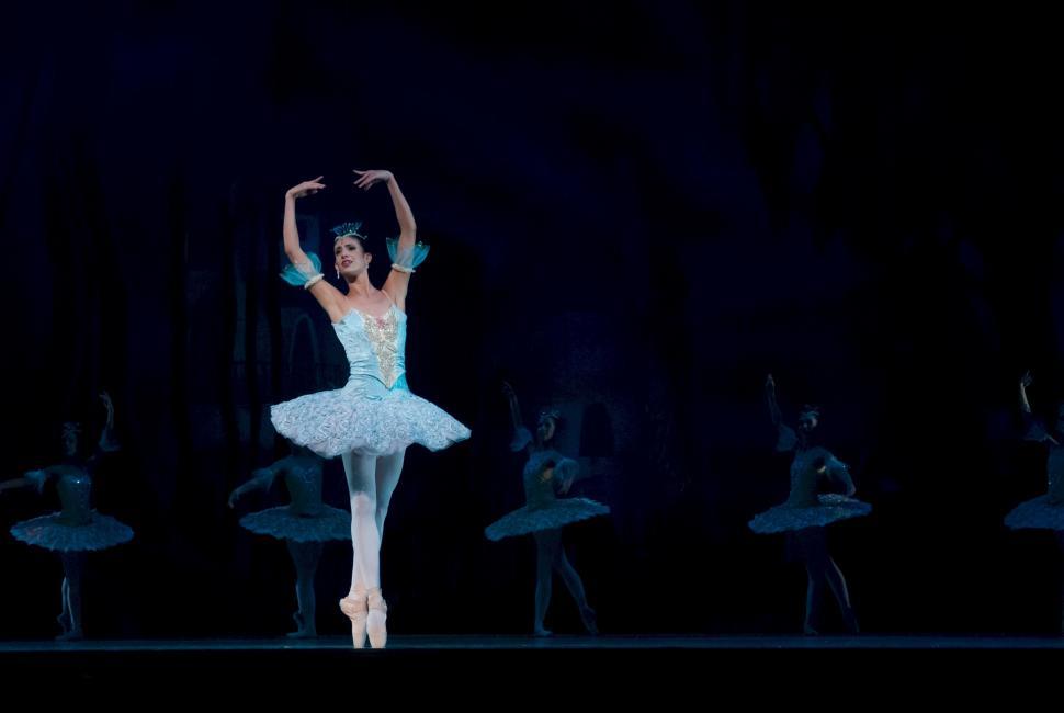 Free Image of Ballerina in White Tutu Dancing 