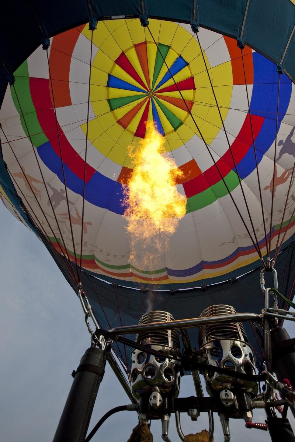 Free Image of Colorful Hot Air Balloon With Flame 