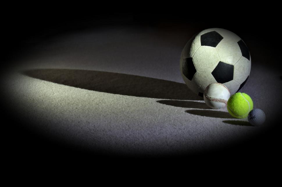 Free Image of Soccer Ball and Tennis Ball in Black and White 