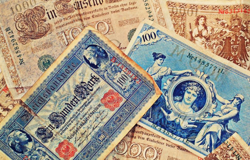 Free Image of Stack of Old Money Currency 
