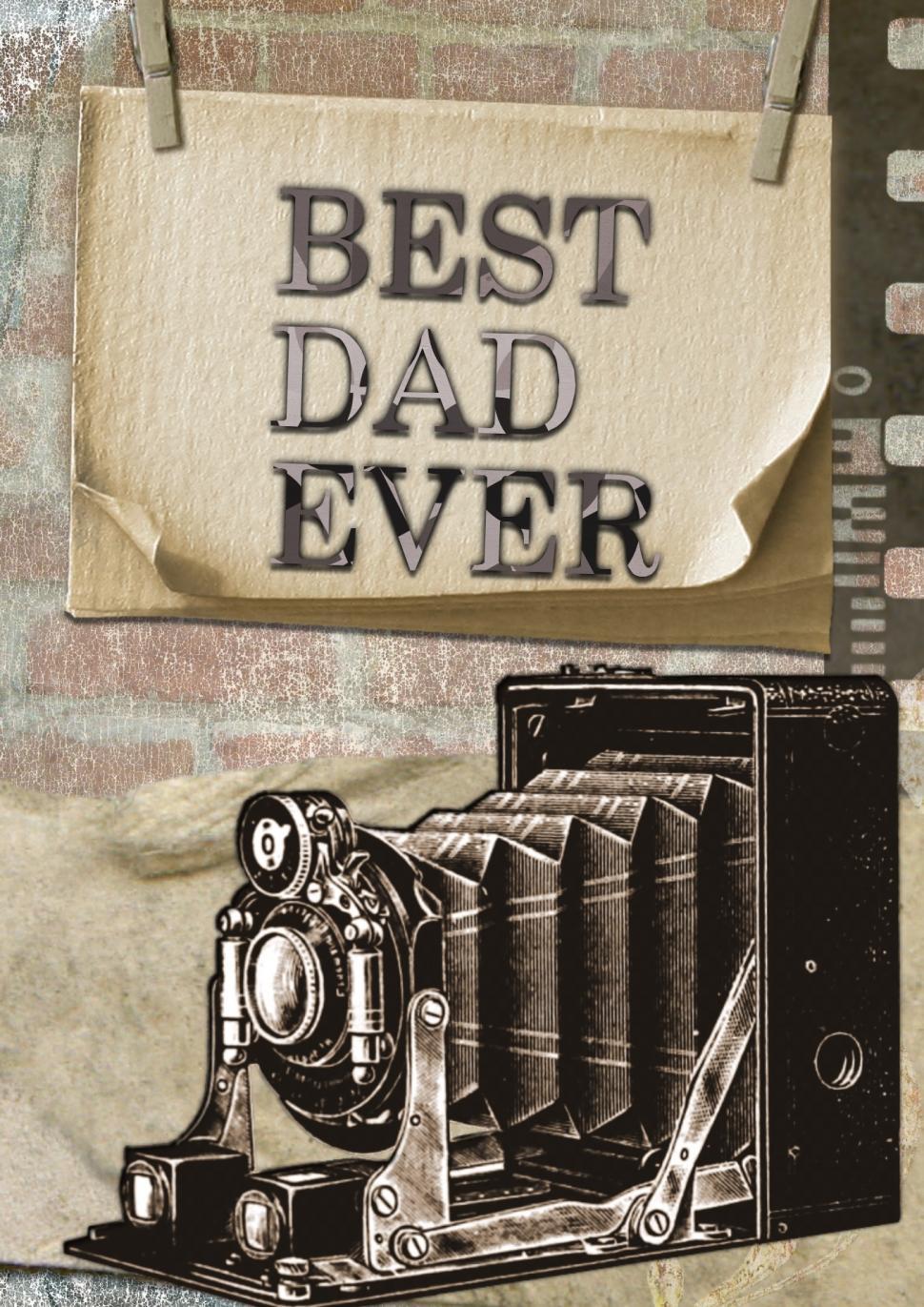 Free Image of Camera and Best Dad Ever Sign 