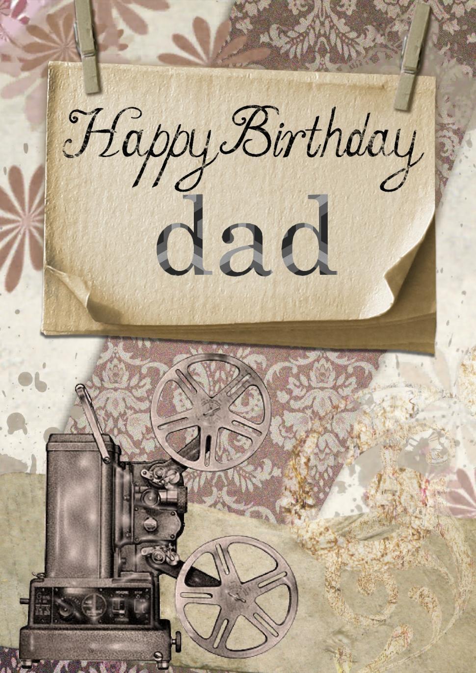 Free Image of Happy Birthday Dad Card With Camera 