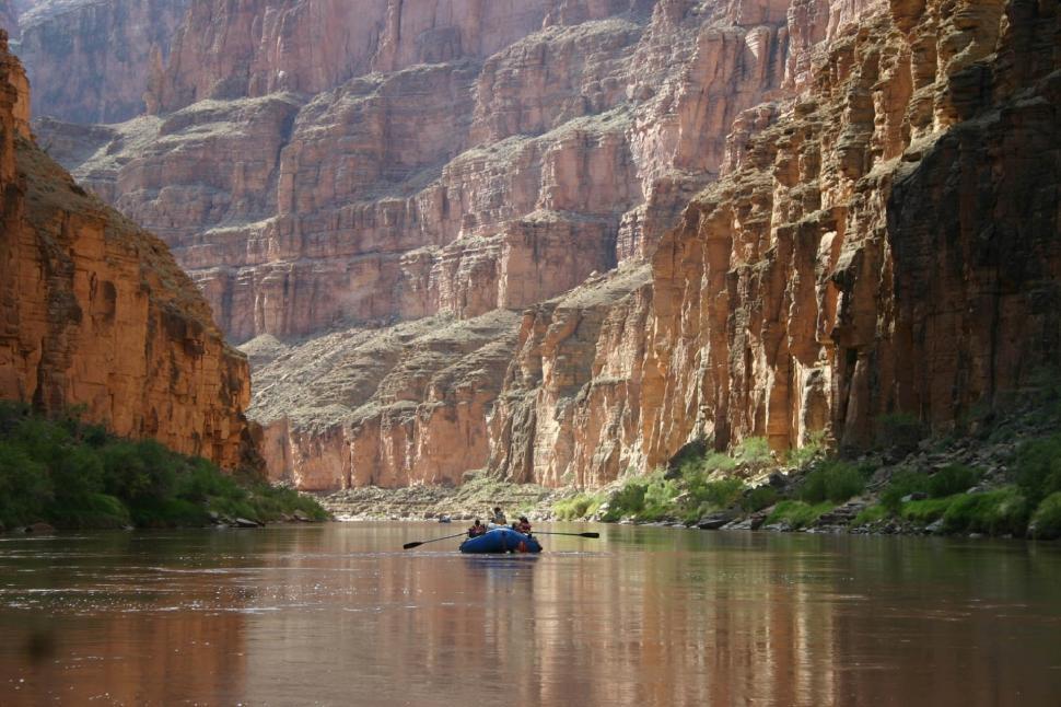 Free Image of Person Boating on River in Canyon 