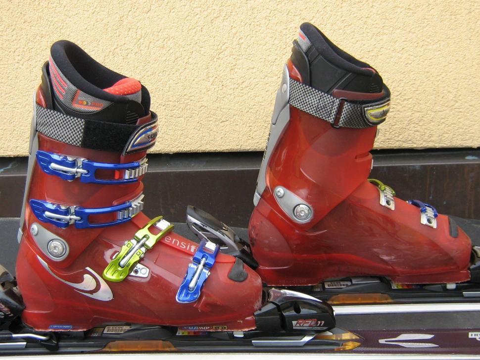 Free Image of Red Ski Boots on Ski Slope 