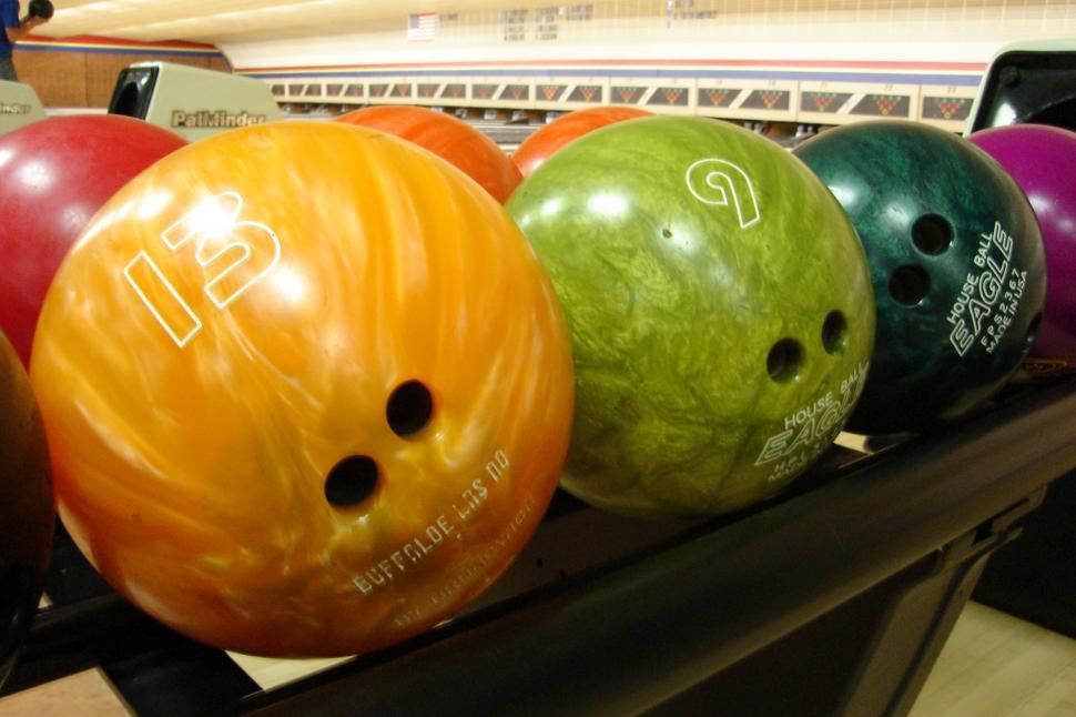 Free Image of Row of Bowling Balls 