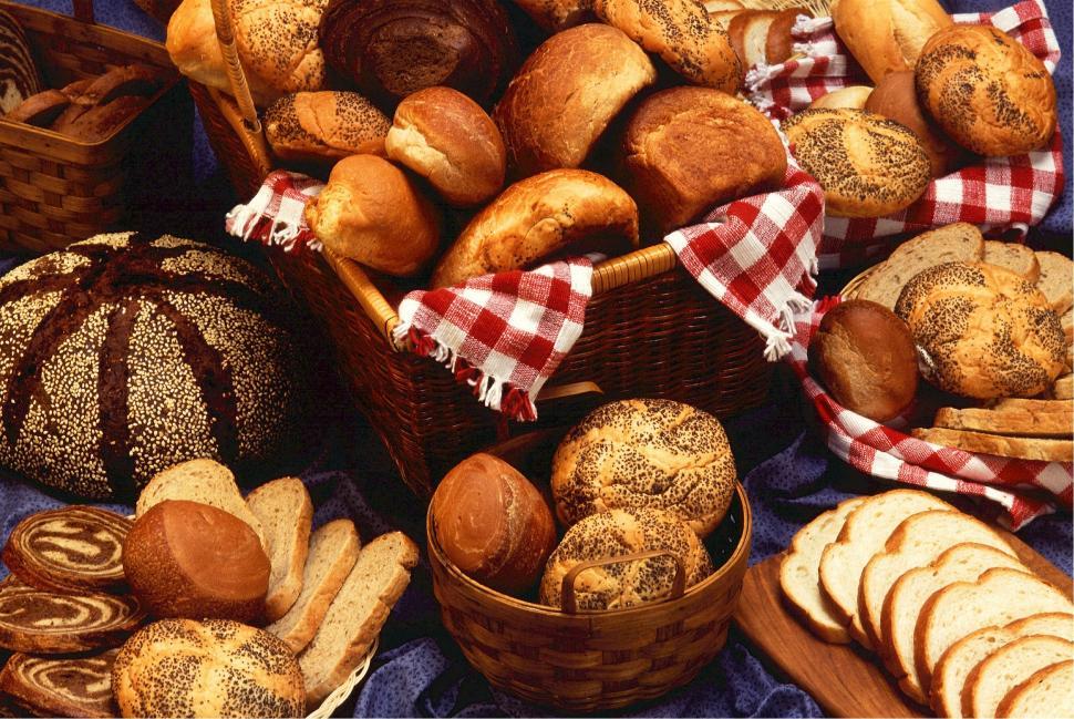 Free Image of A Display of Breads and Pastries on a Table 