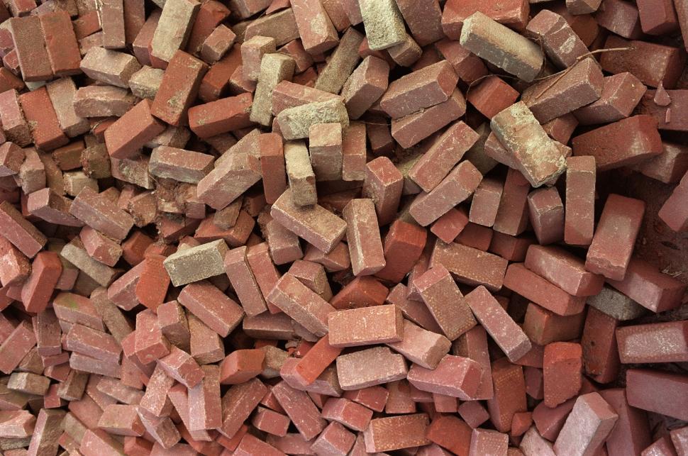 Free Image of Pile of Red Bricks 