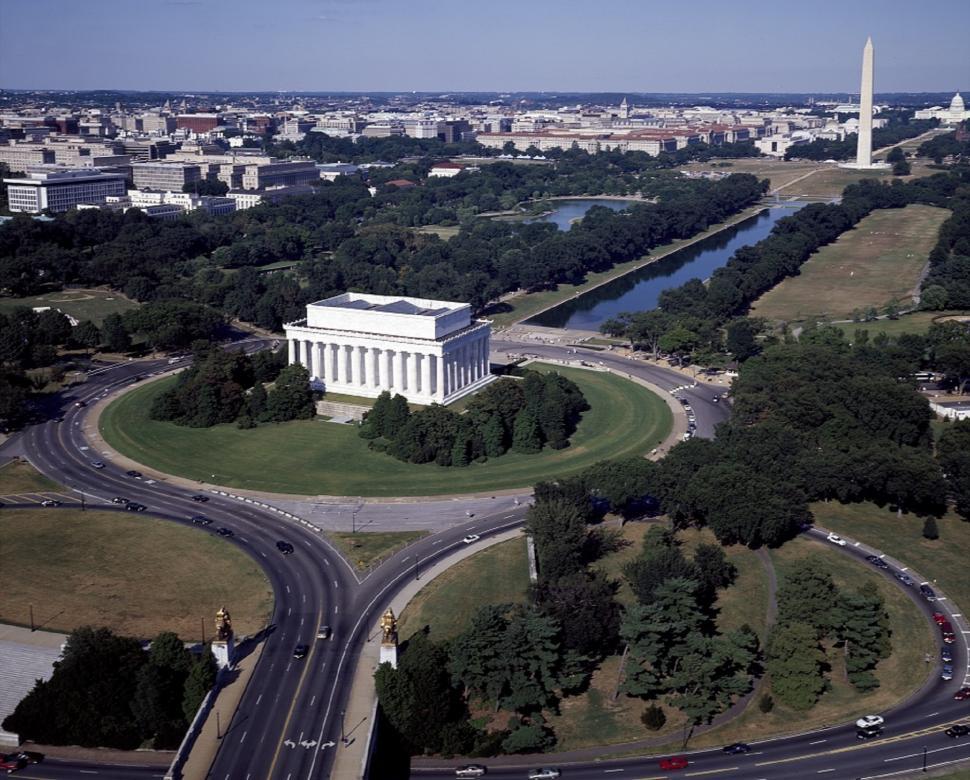 Free Image of Aerial View of the Lincoln Memorial in Washington D.C. 