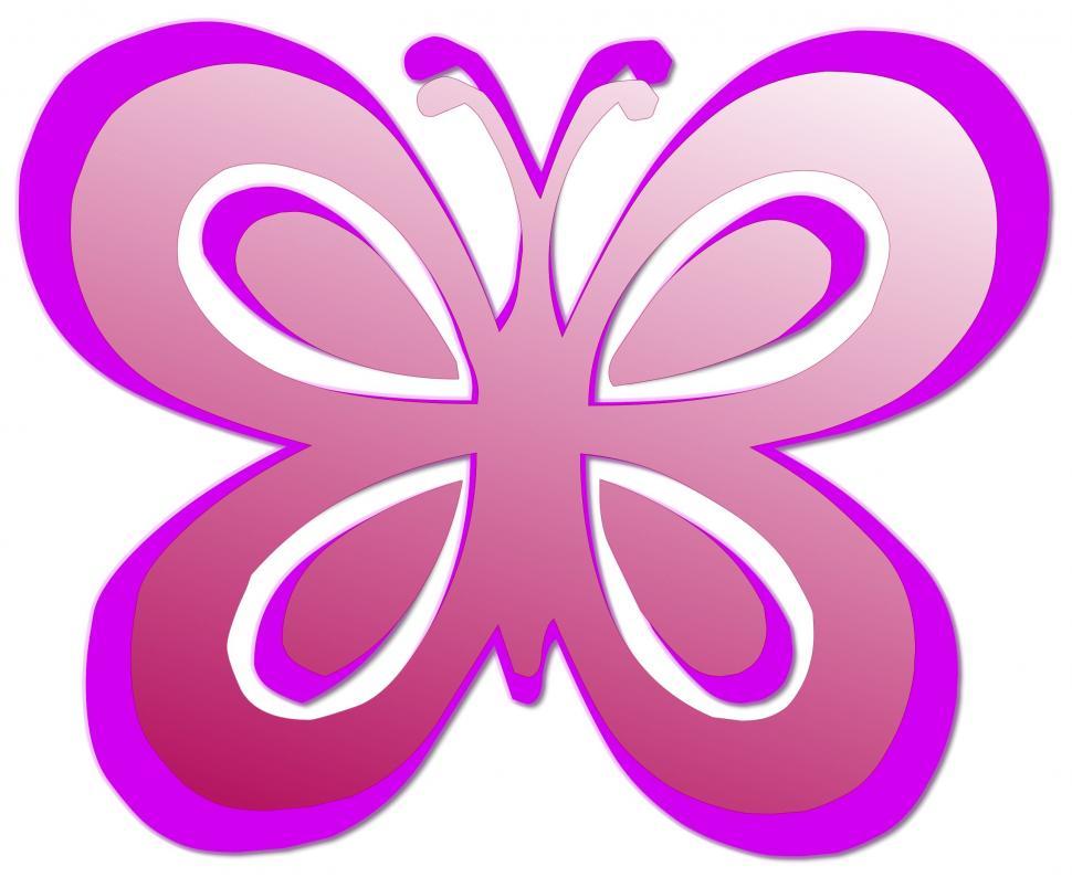 Free Image of Pink Butterfly on White Background 