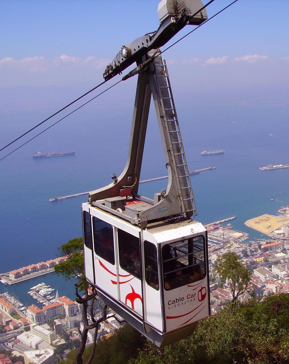 Free Image of Cable Car Ascending Hill With Ocean View 