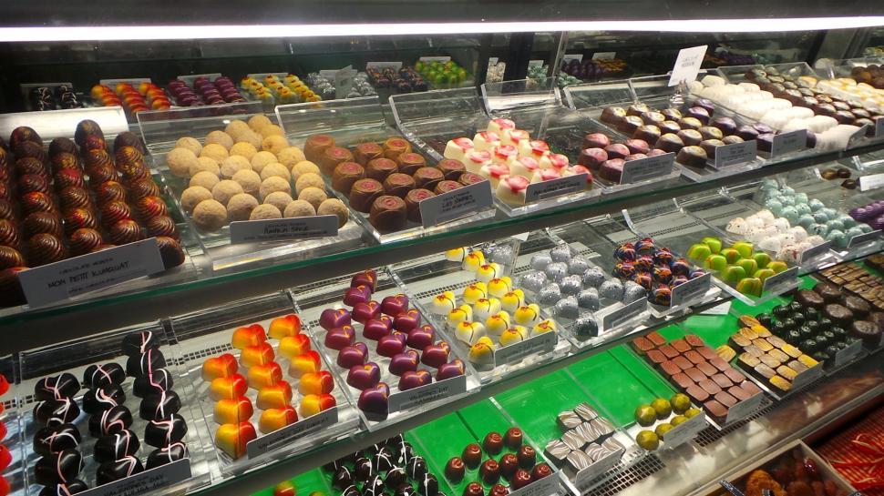 Free Image of Assorted Chocolates Display Case 