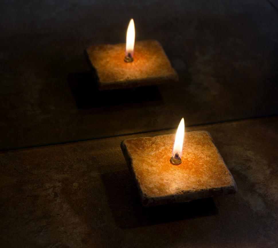Free Image of Two Candles on Table 