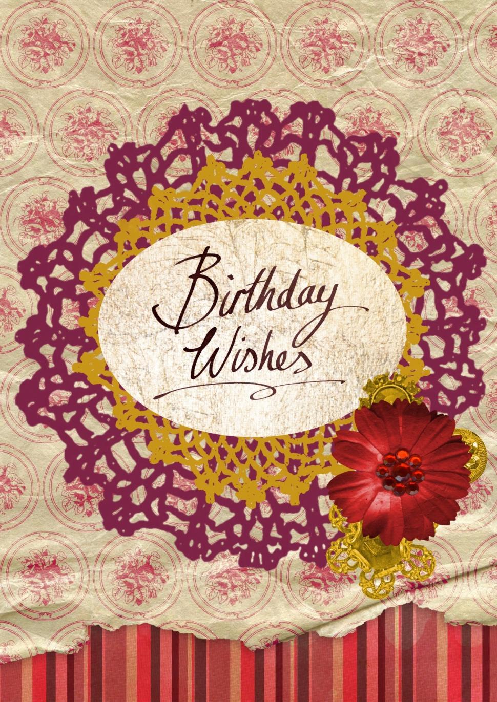 Free Image of Birthday Card With Red Flower 