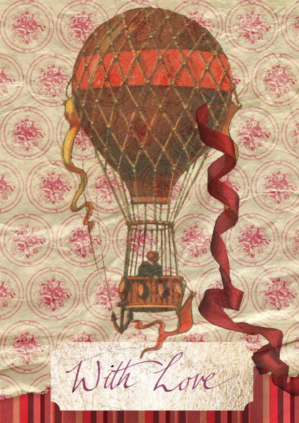 Free Image of Hot Air Balloon Tied With Ribbon 