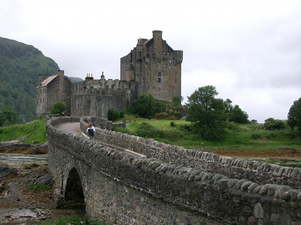 Free Image of Stone Bridge With Castle in Background 