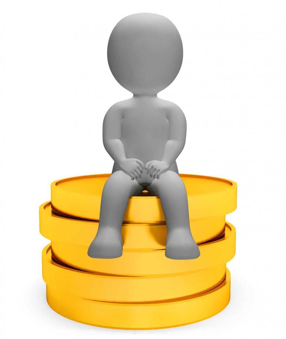 Free Image of Coins Money Means Treasure Saver And Finances 3d Rendering 