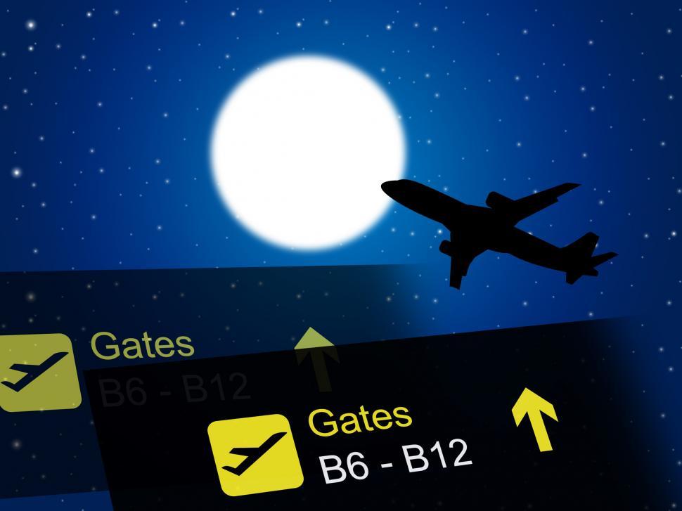 Free Image of Nighttime Flight Shows Global International And Air 