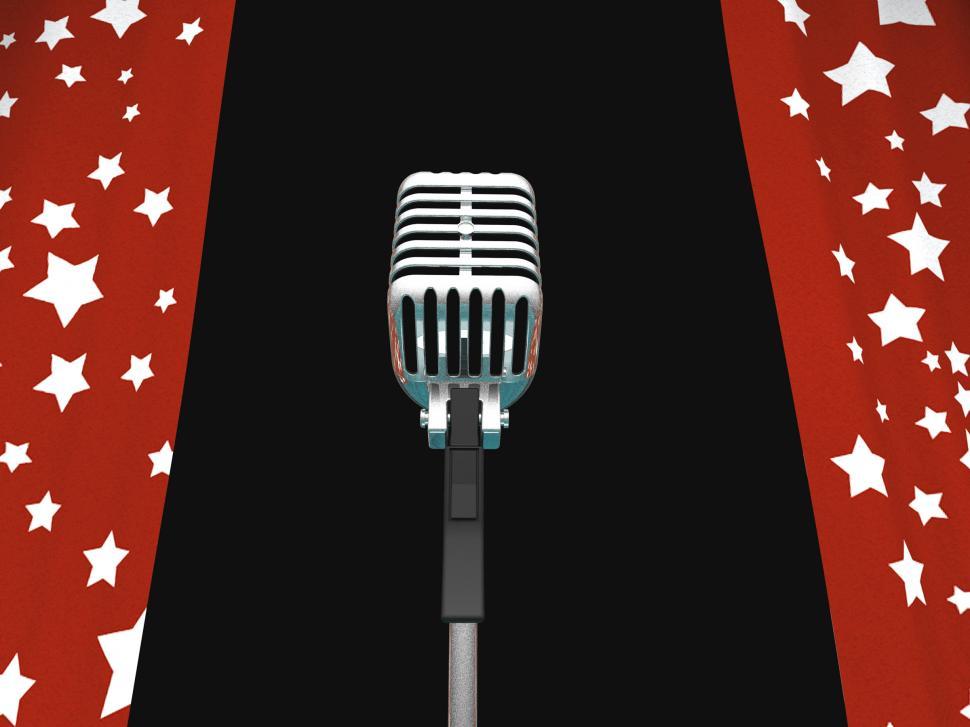 Free Image of Microphone And Curtains Shows Concerts Or Talent Competition 