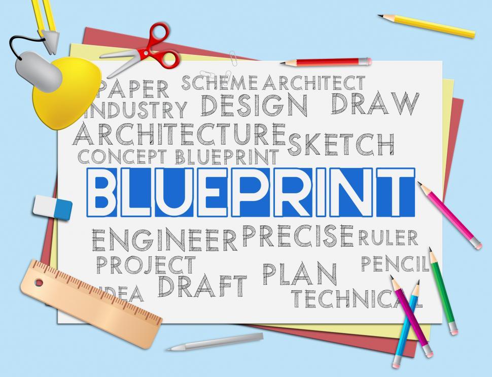 Free Image of Blueprint Words Means Designer Design And Architectural 